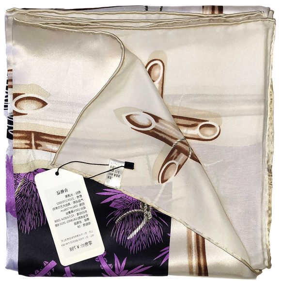 NWT Genuine 100% Mulberry Silk Satin Scarf 42"x42" Large Square Shawl 59721 - Picture 5 of 10